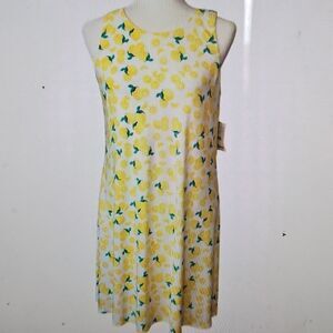 Pappagallo Lemon Print Dress Large